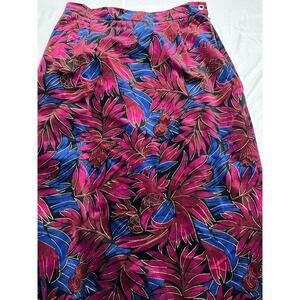 Vintage Ten Jay Velvet Skirt Womens 12 Made USA Abstract Floral 90s Pencil